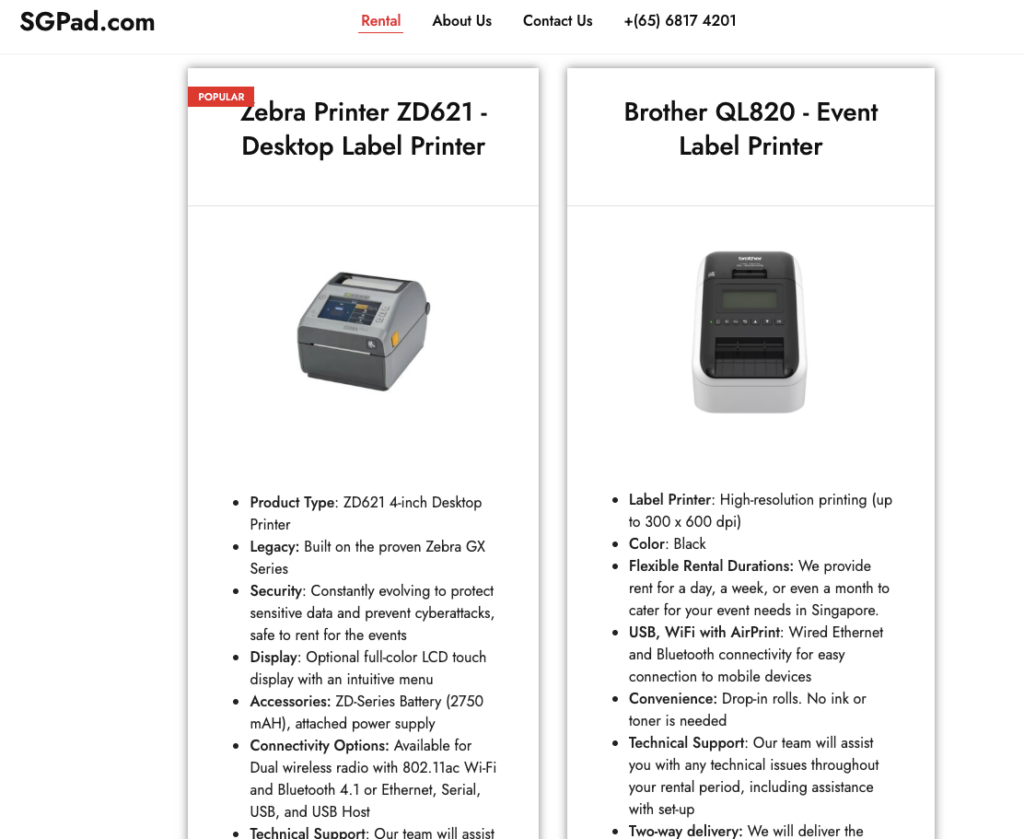 Printer Rental in Singapore | SGPad